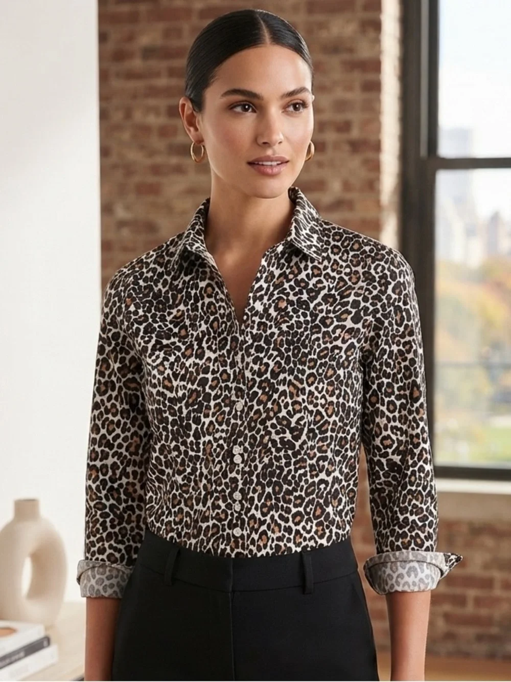 J.Crew Slim Leopard Print Button Down Shirt Long Sleeve Top Animal Print 4